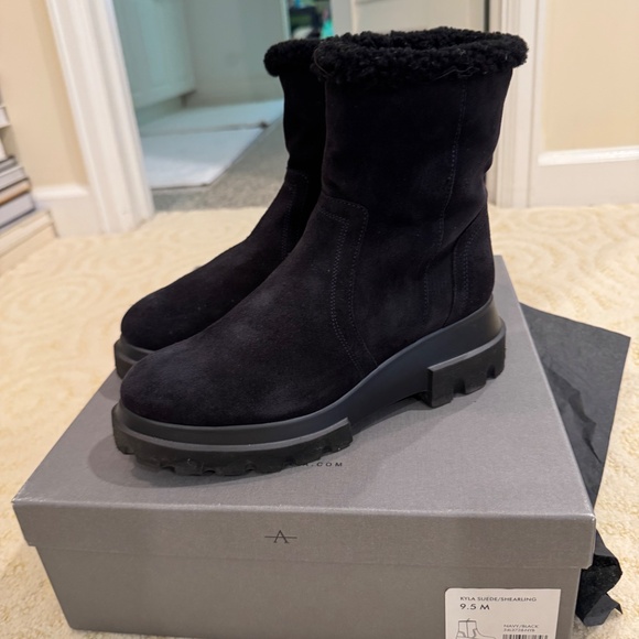 Aquatalia Kyla Suede Sherling Waterproof Boots - Picture 8 of 9